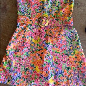 Bright Floral Multicolor Mini Dress